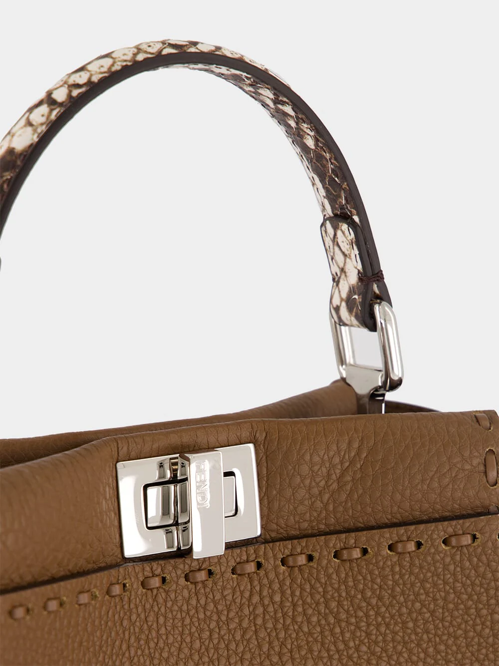 Hazelnut Brown Peekaboo Mini Leather Bag - Image 7