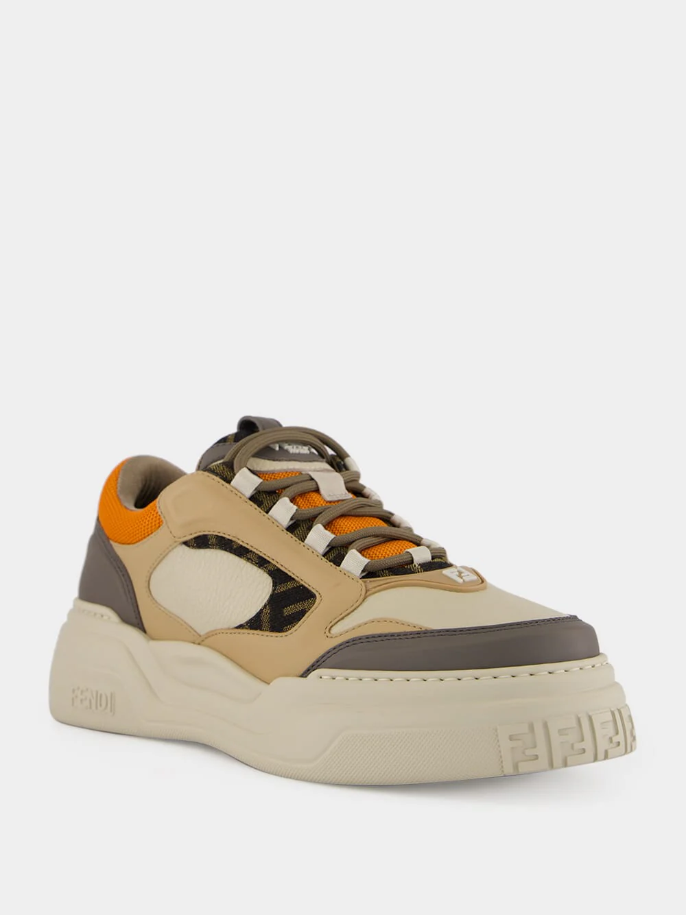 Latte and Orange Force Sneakers - Image 2