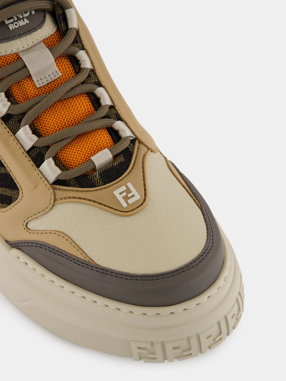 Latte and Orange Force Sneakers - Image 7
