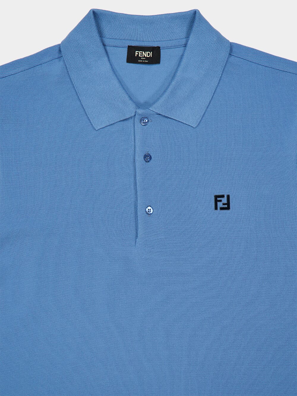 Light Blue Cotton Piqué Polo Shirt - Image 3