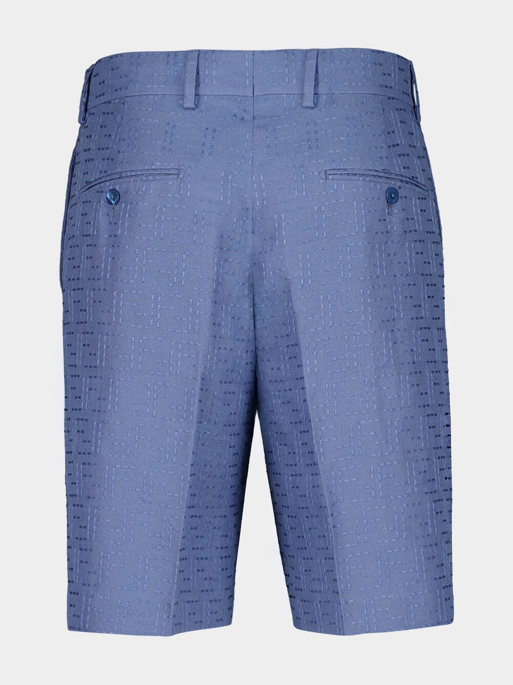 Light Blue FF Jacquard Linen Bermuda Shorts - Image 2
