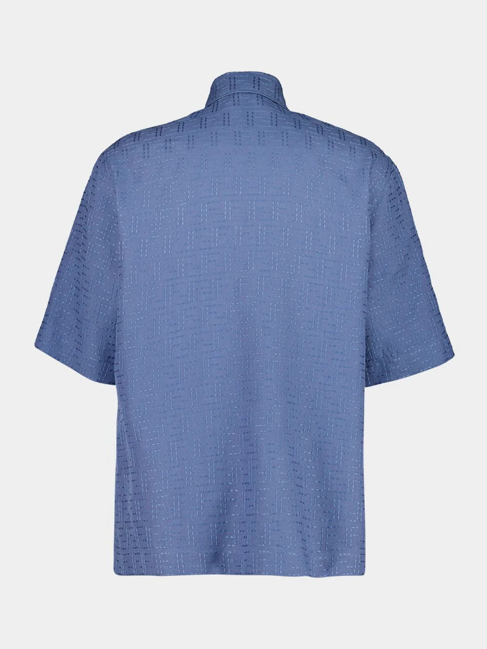 Light Blue FF Jacquard Linen Shirt - Image 2