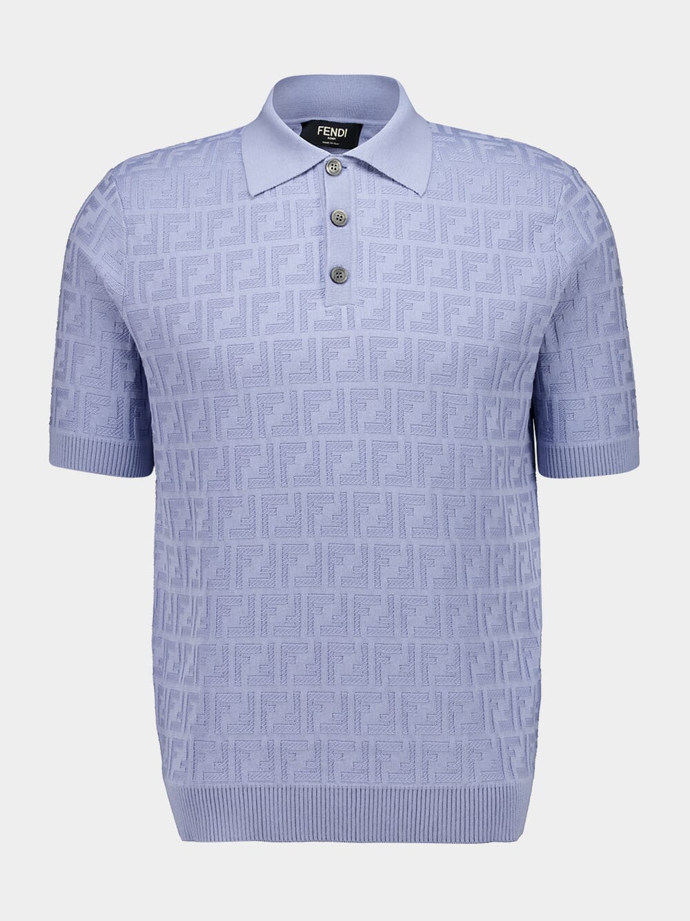 Light Blue FF Knit Cotton Polo Shirt