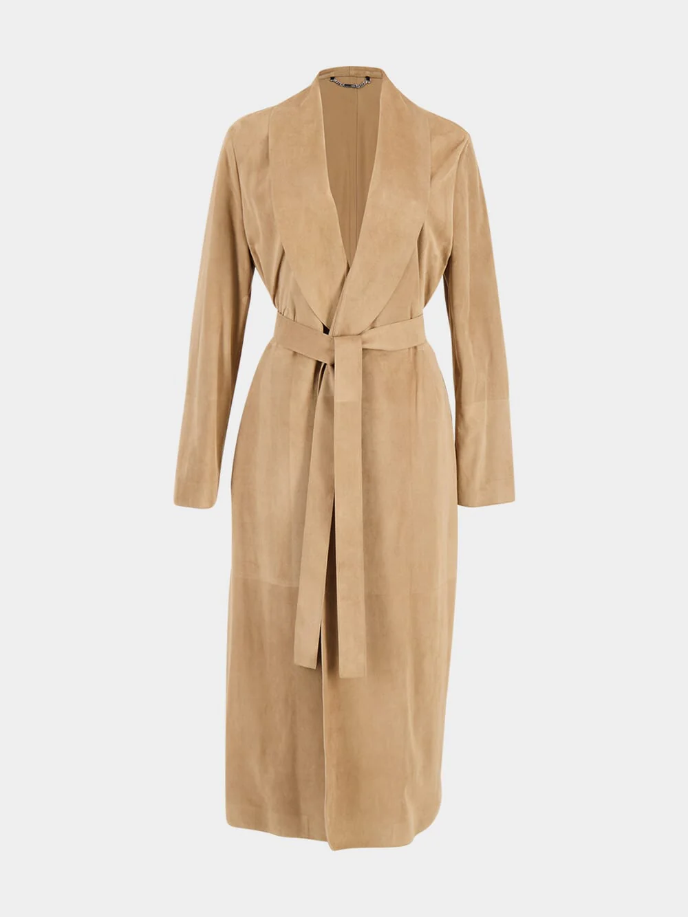 Light Brown Suede Wrap Coat