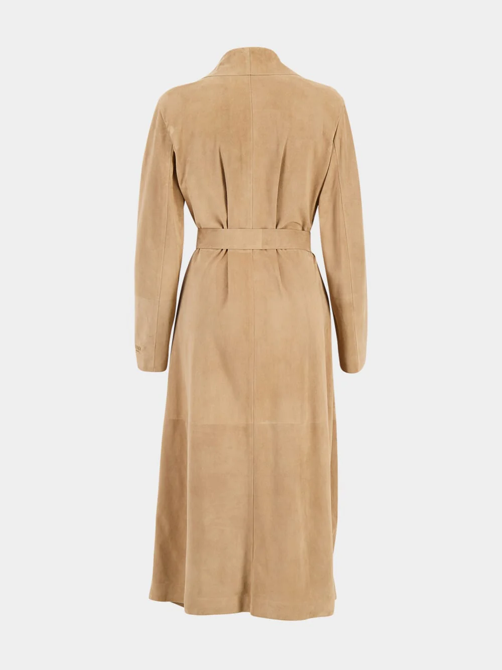 Light Brown Suede Wrap Coat - Image 2