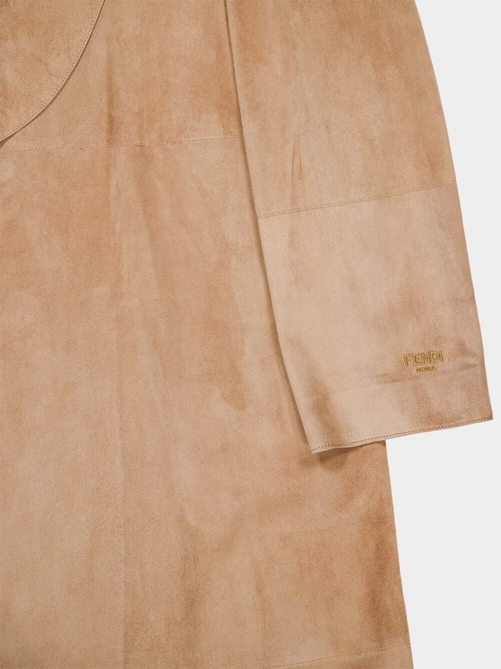 Light Brown Suede Wrap Coat - Image 3