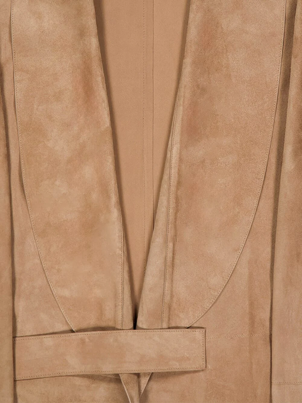 Light Brown Suede Wrap Coat - Image 4