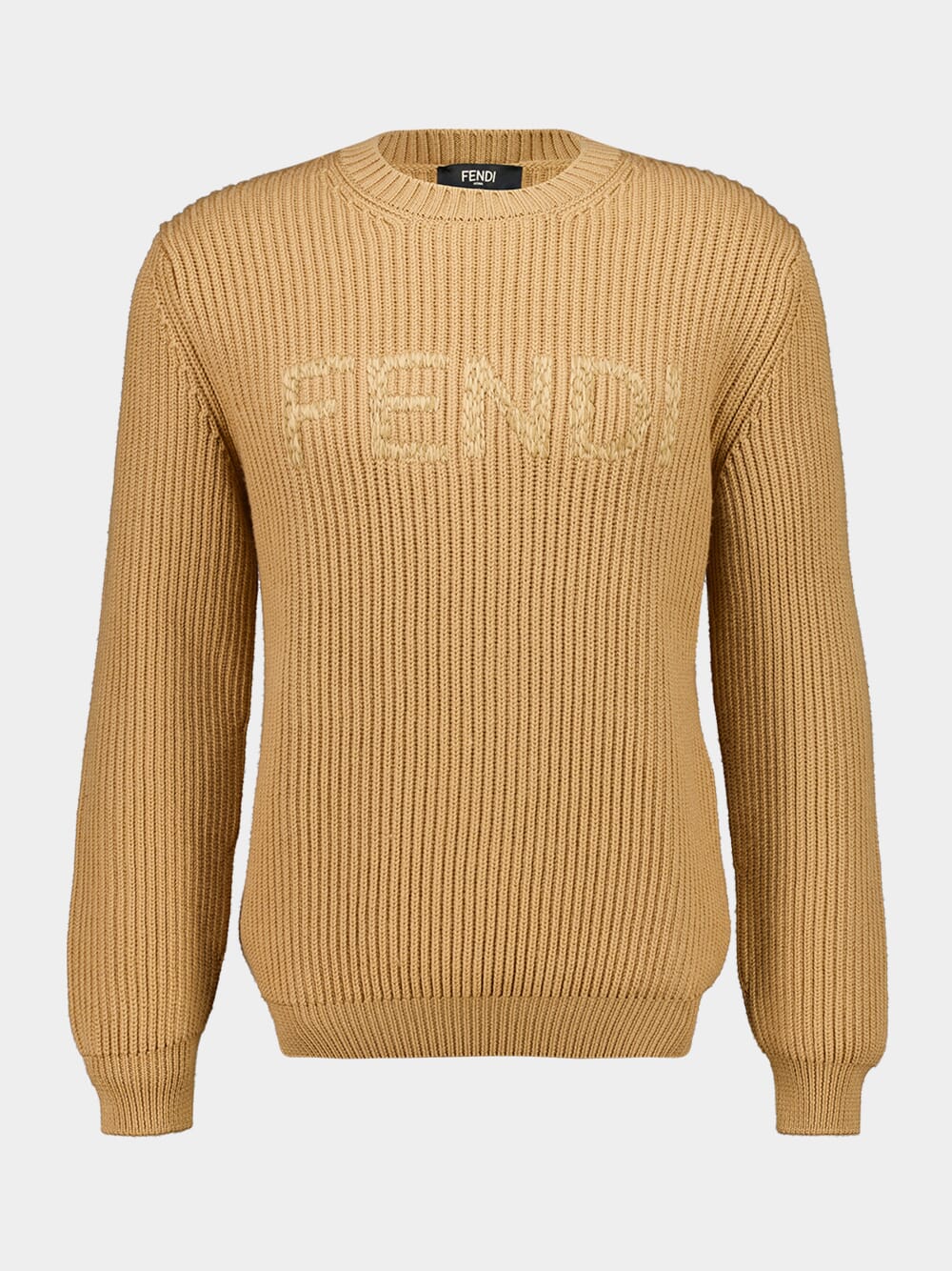 Light Brown Wool Pullover Logo
