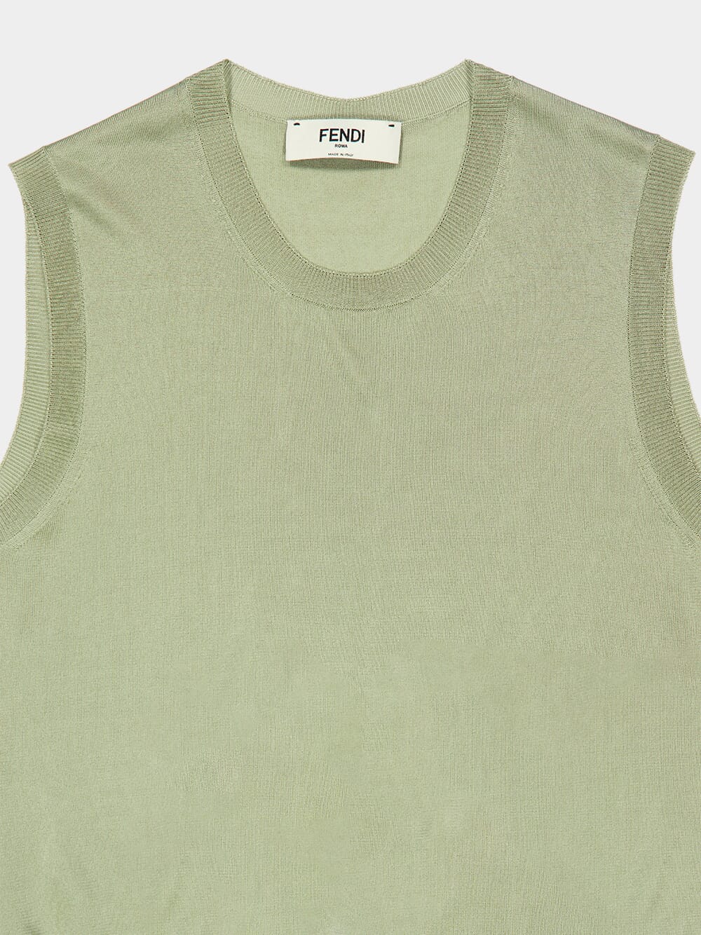 Light Green Shiny Knit Viscose Pullover - Image 3