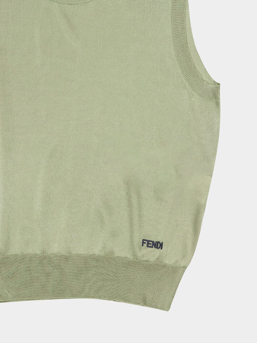 Light Green Shiny Knit Viscose Pullover - Image 4