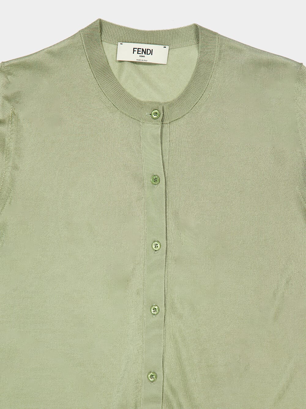 Light Green Viscose Knit Cardigan - Image 3