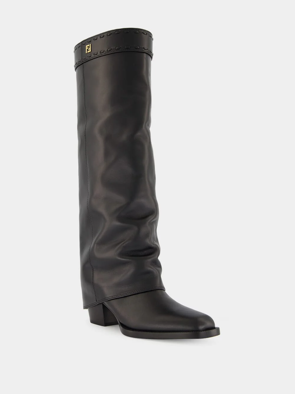 Minerva Black Leather Knee-High Boots - Image 3