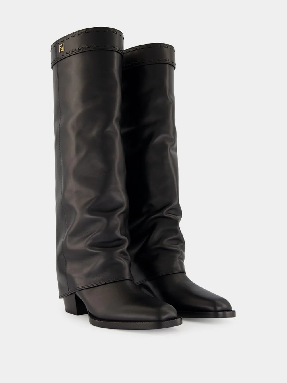 Minerva Black Leather Knee-High Boots - Image 4