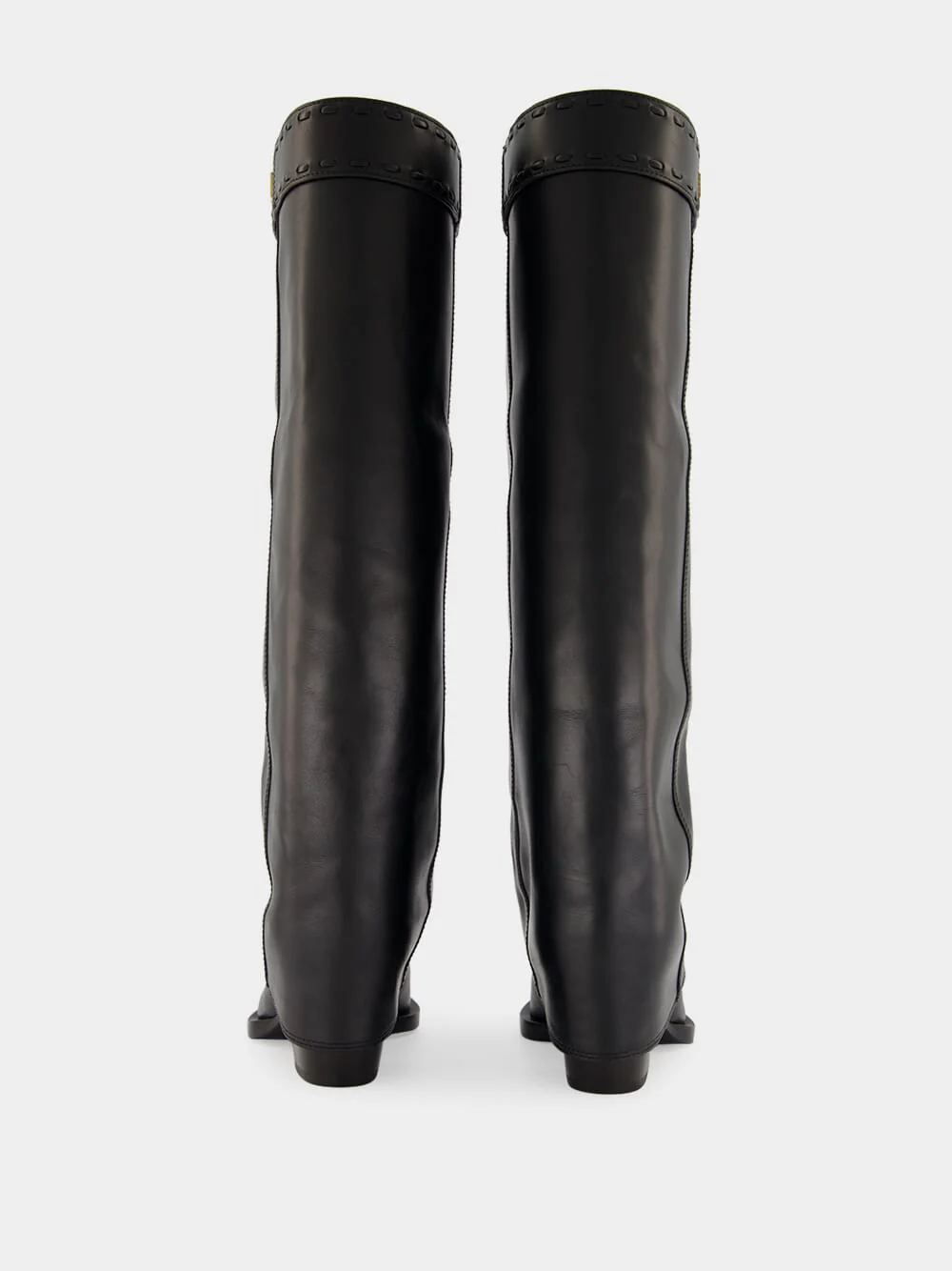 Minerva Black Leather Knee-High Boots - Image 5