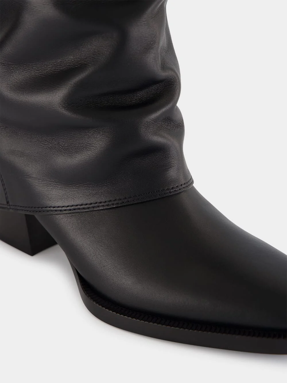 Minerva Black Leather Knee-High Boots - Image 6