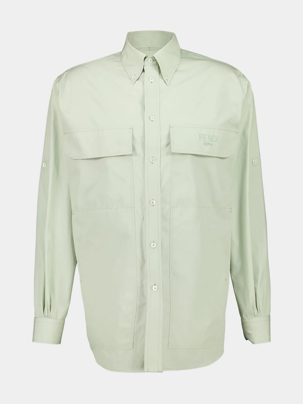 Mint Green Cotton Utility Shirt