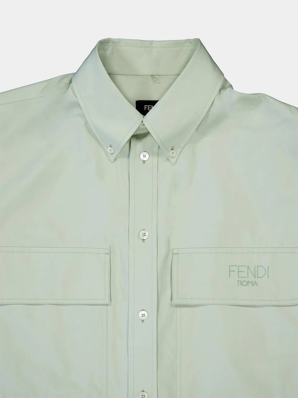 Mint Green Cotton Utility Shirt - Image 3