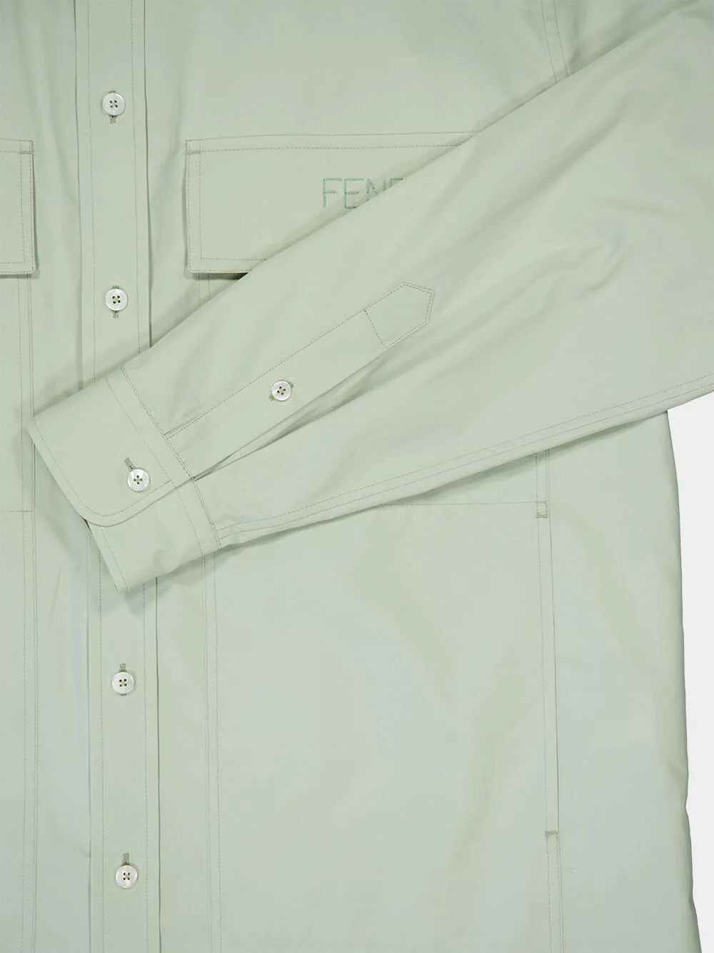 Mint Green Cotton Utility Shirt - Image 4