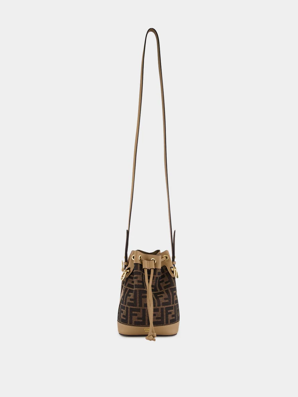Mon Tresor Mini Bucket Bag in Brown FF Fabric - Image 2