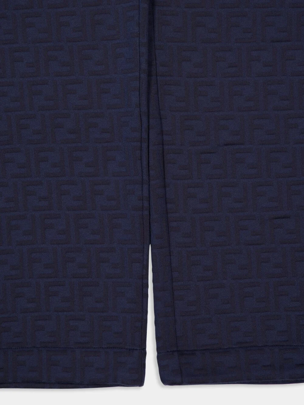 Navy Blue Casual Fit FF Allover Cotton Trousers - Image 4
