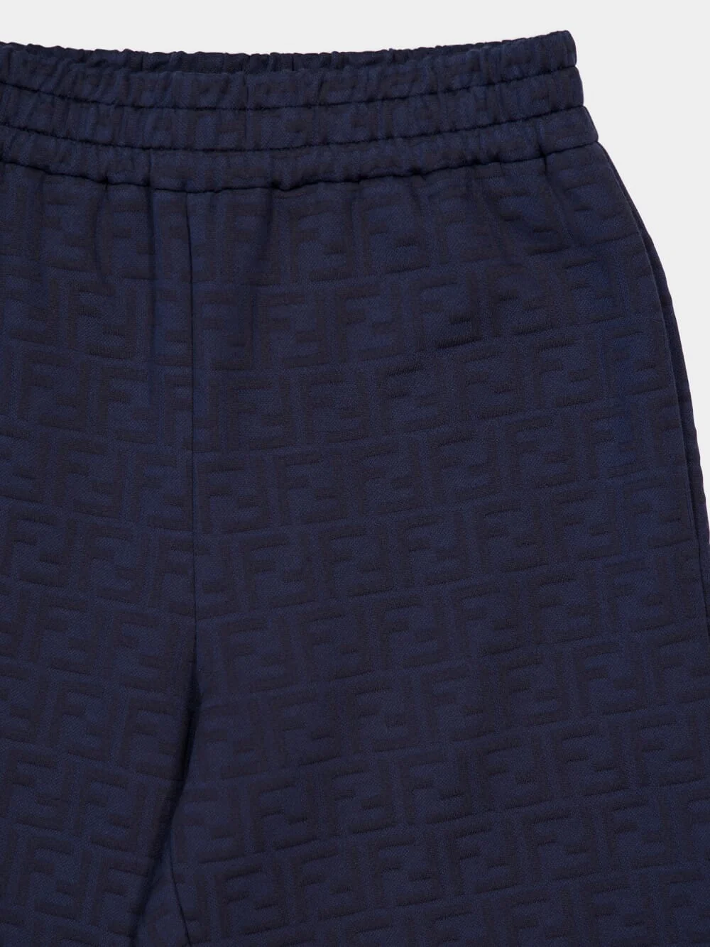 Navy Blue Casual Fit FF Allover Cotton Trousers - Image 7