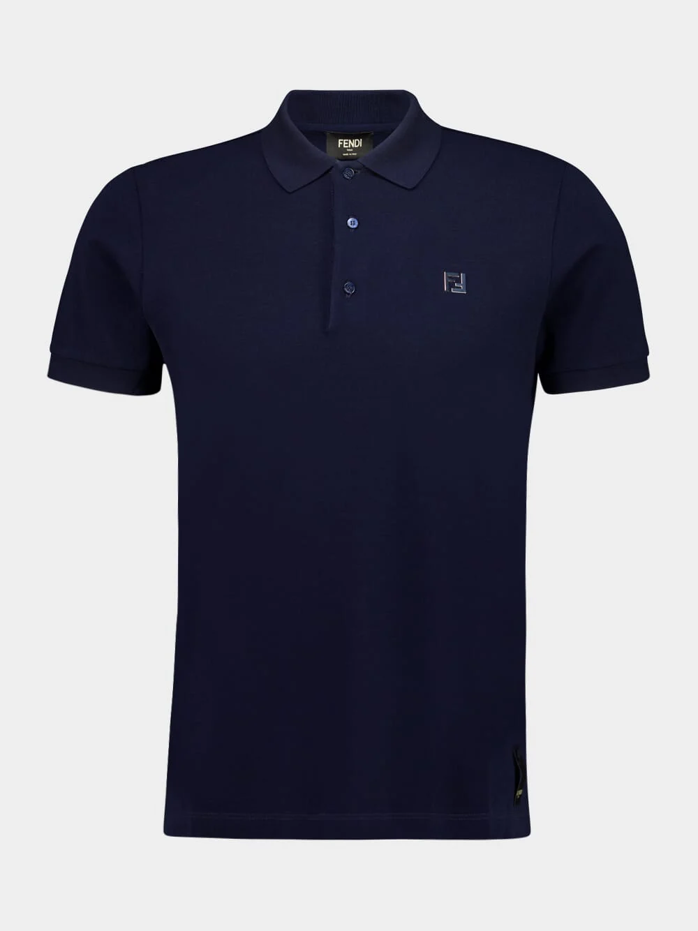 Navy Blue Cotton Piqué Polo Shirt