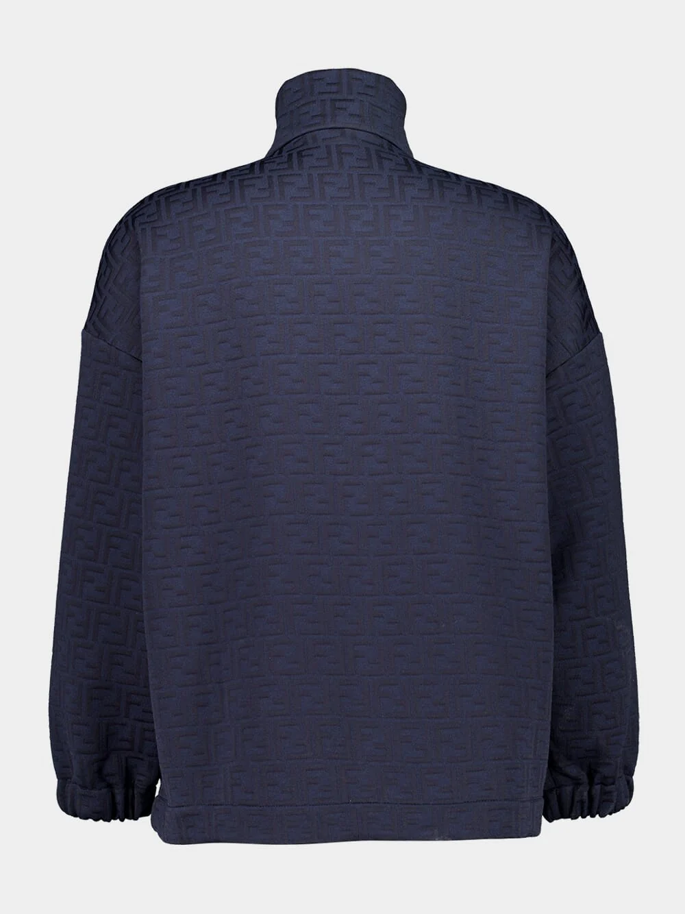 Navy Blue Monogram Zip-Up Sweatshirt - Image 6