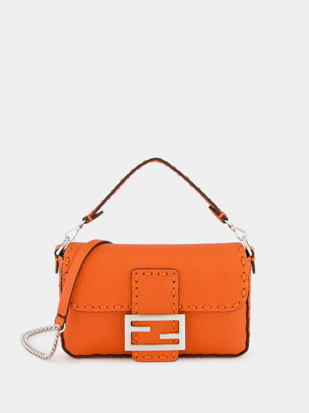 Orange Baguette Mini Selleria Bag