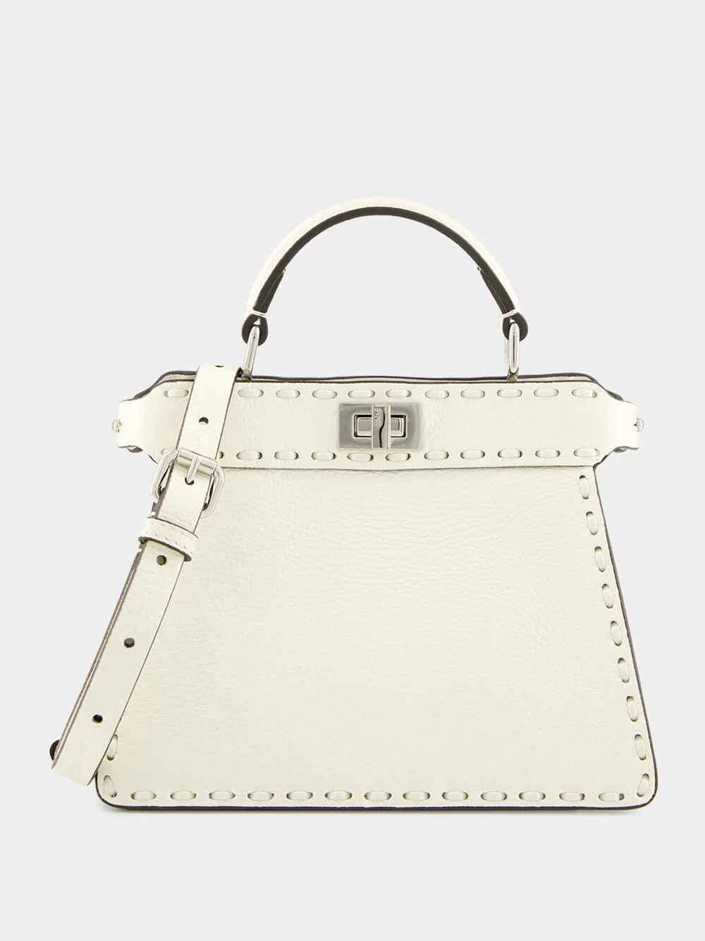 Peekaboo ISeeU Petite White Selleria Bag
