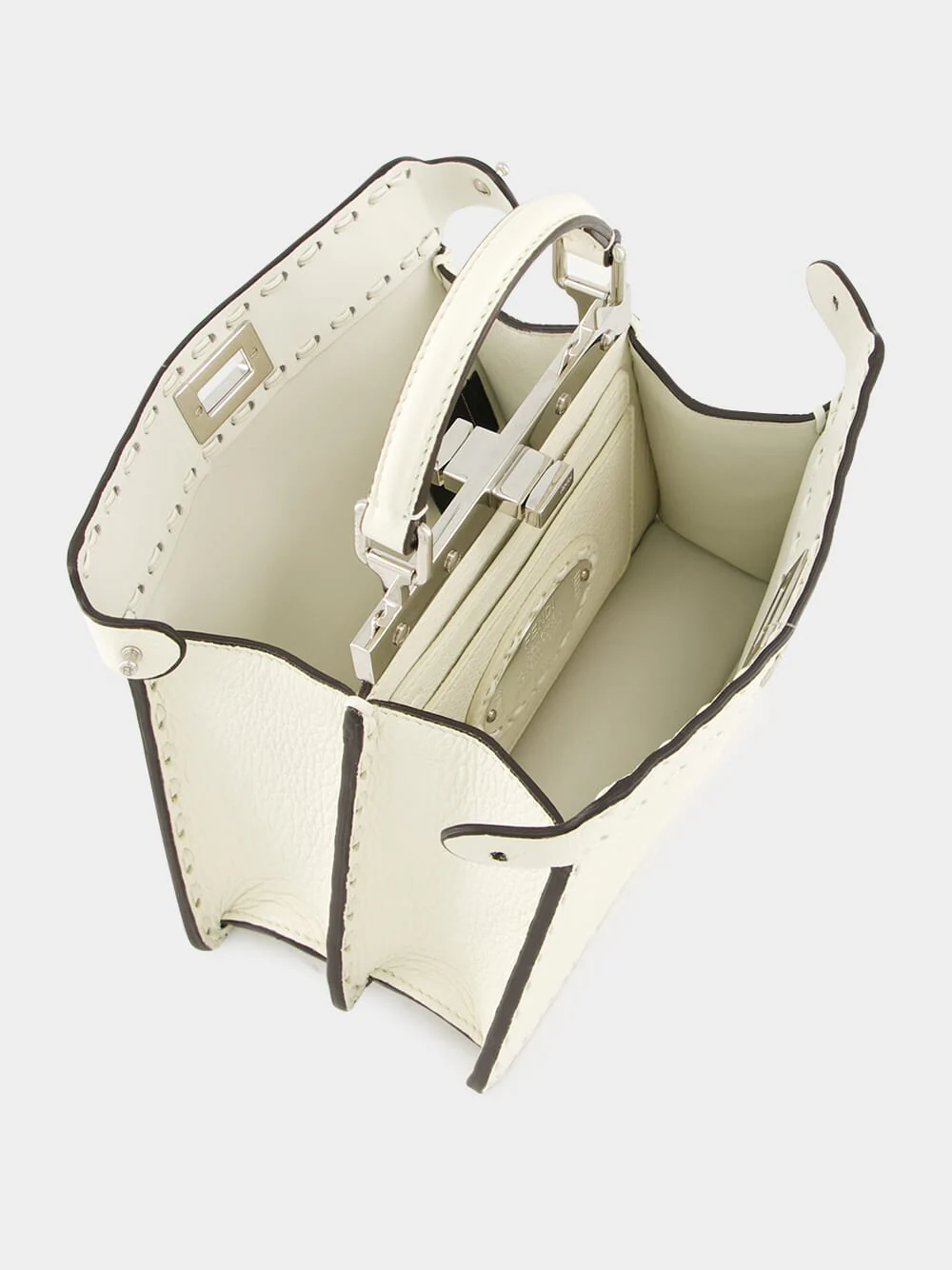 Peekaboo ISeeU Petite White Selleria Bag - Image 6