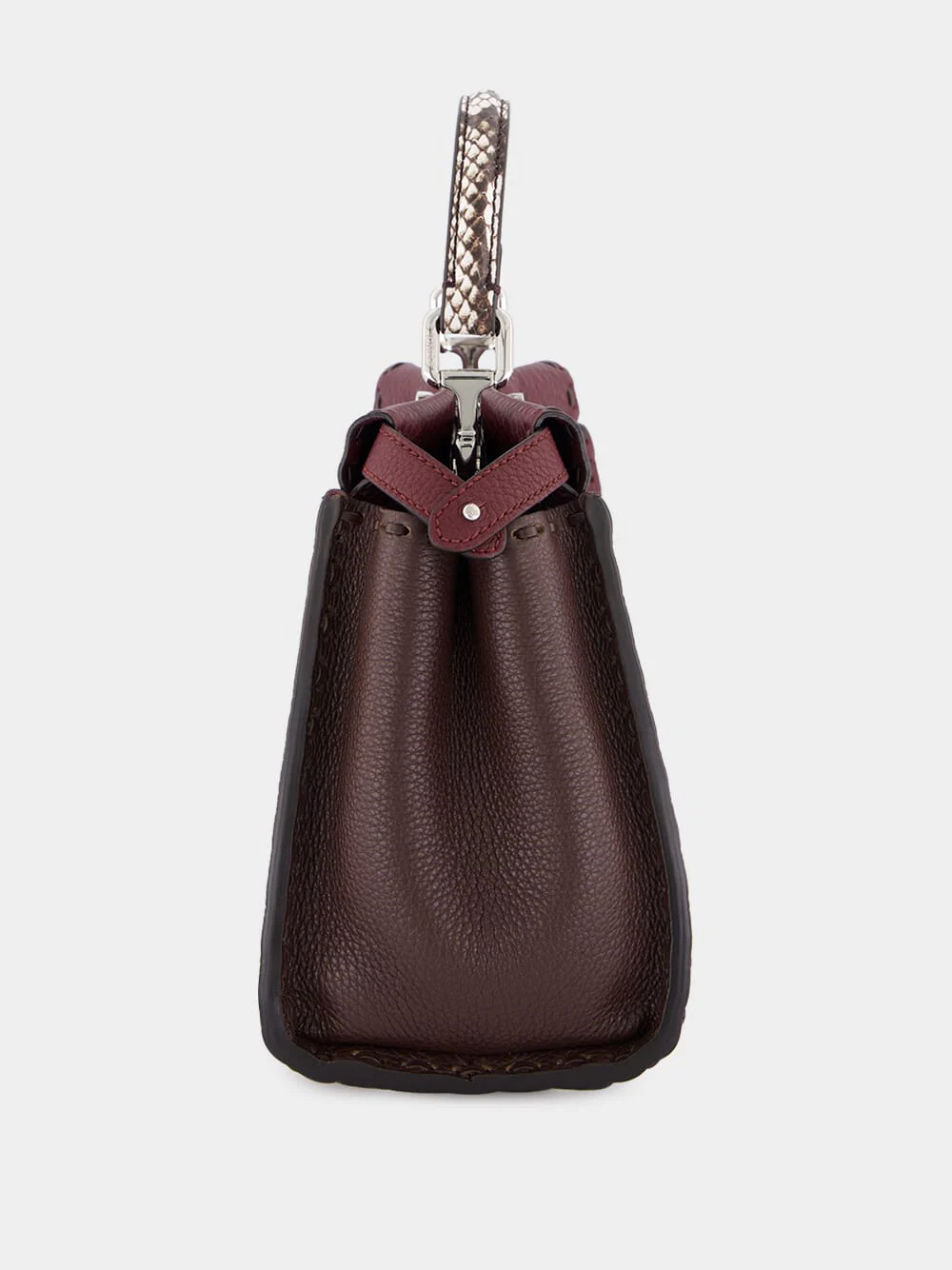Peekaboo Mini Selleria Bag Burgundy and Brown - Image 4
