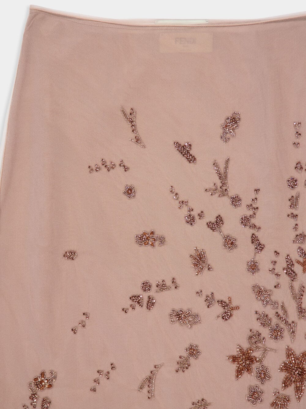 Pink Embroidered Tulle Skirt - Image 3