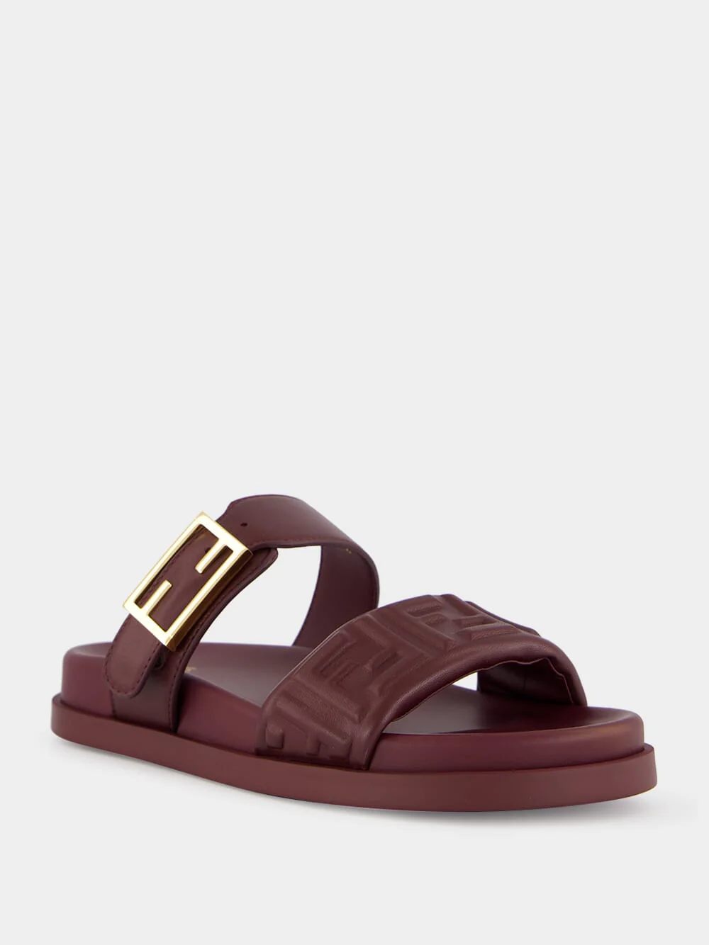 Plum Feel Nappa Leather Slides - Image 2