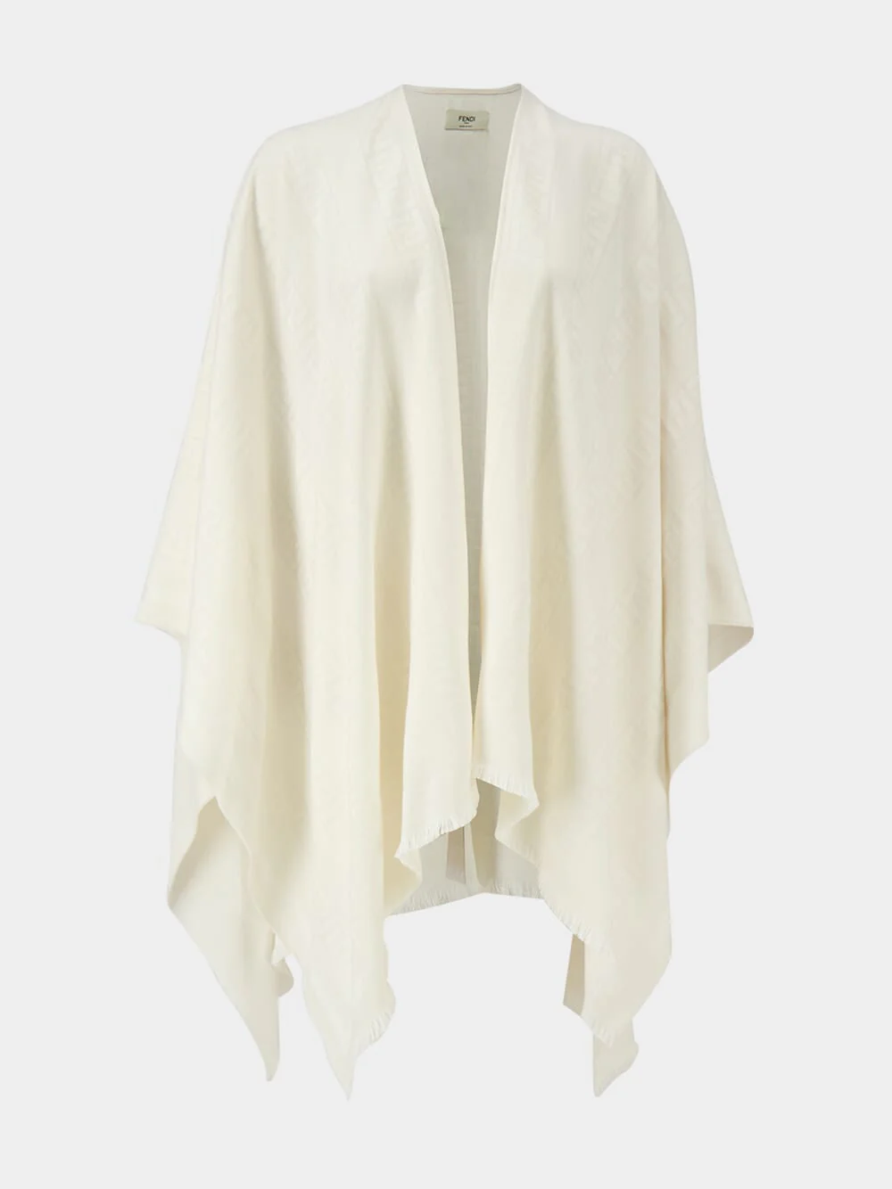 Ivory FF Wool Silk Poncho