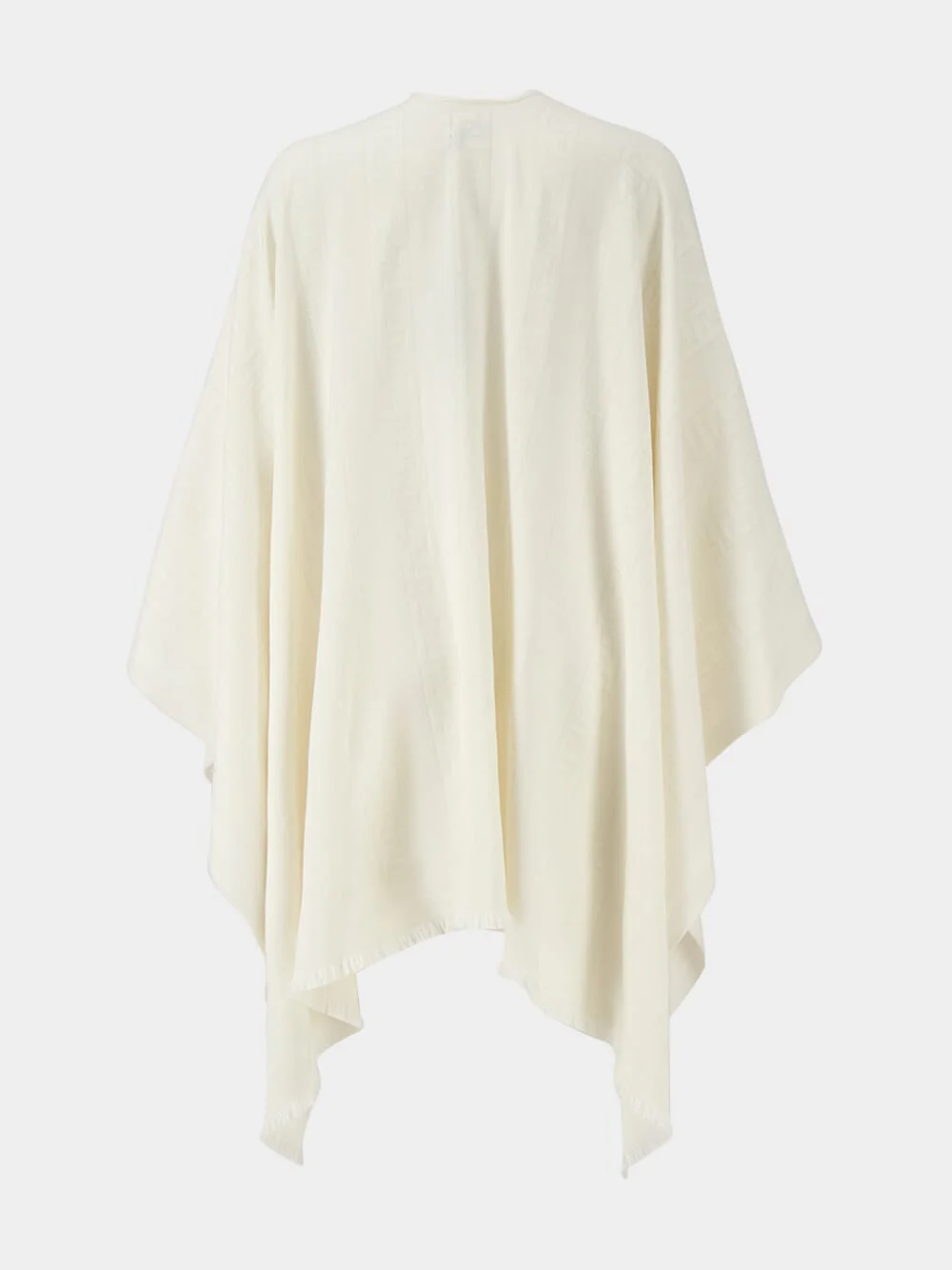 Ivory FF Wool Silk Poncho - Image 2