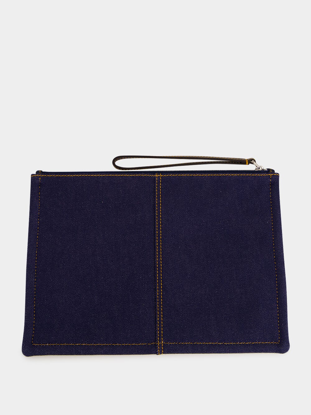 Dark Blue Denim FF Medium Flat Pouch - Image 4