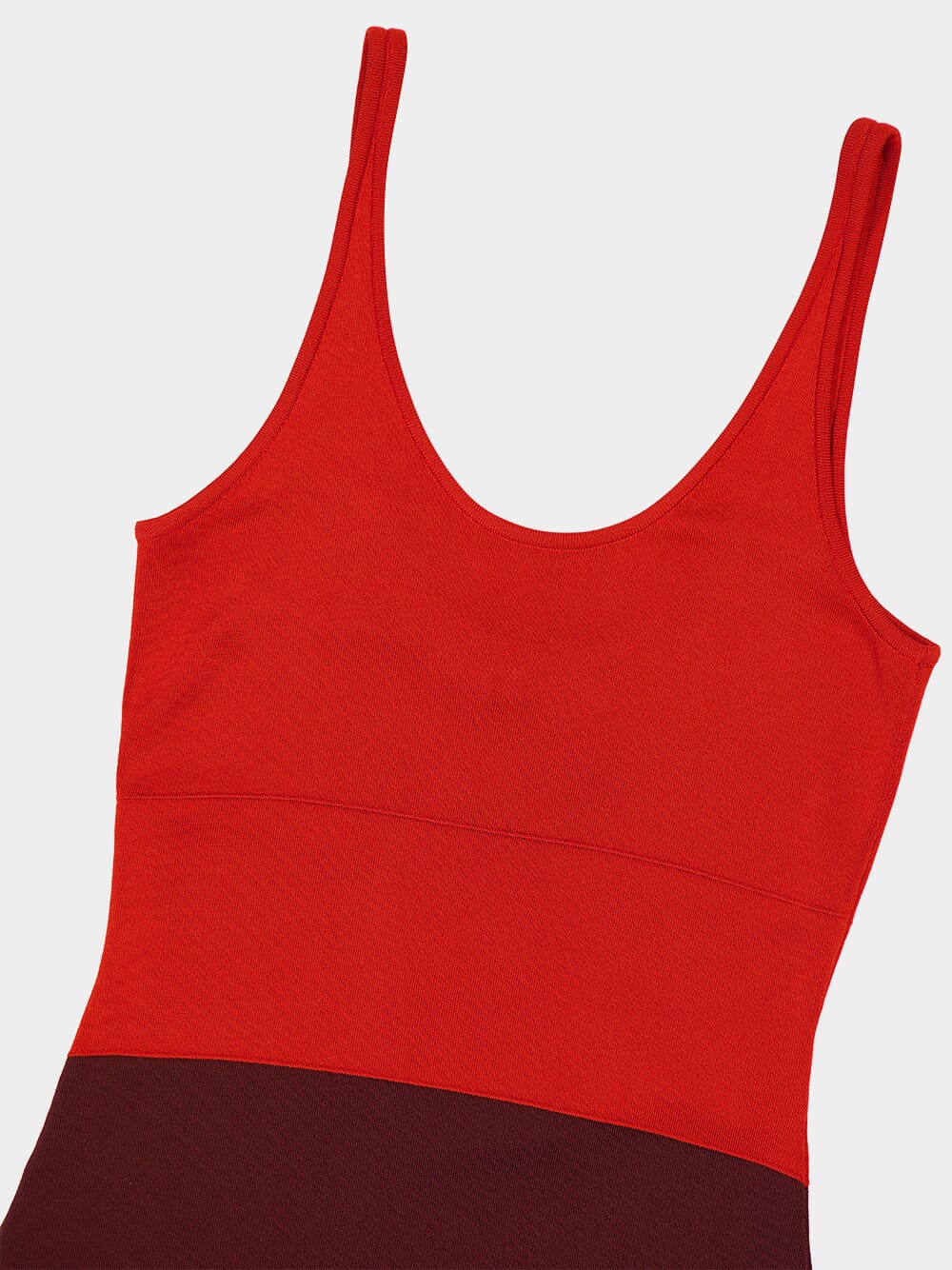 Red Viscose Colorblock Knit Dress - Image 4