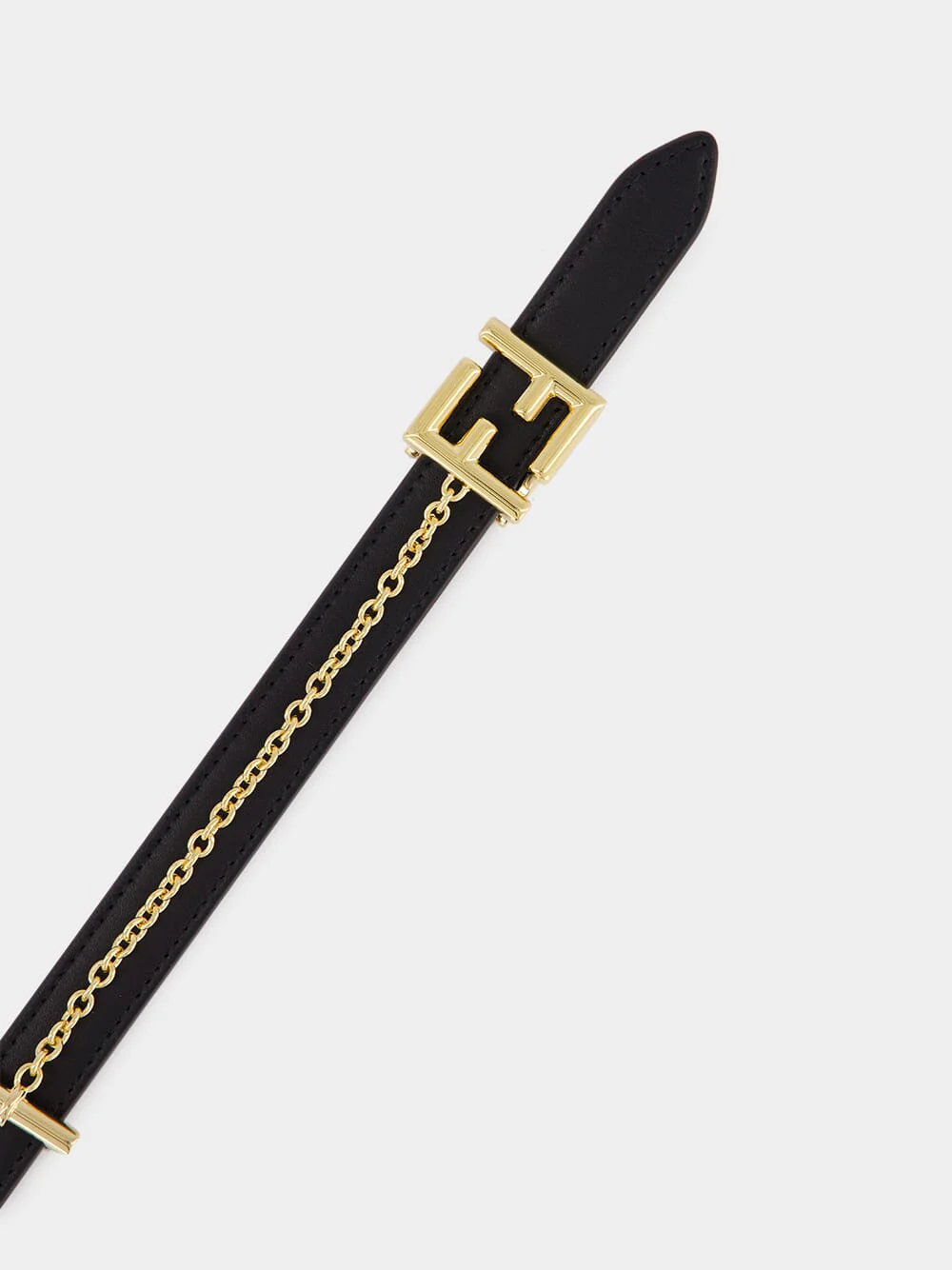 Reversible Black and Brown FF Leather Belt - Image 2