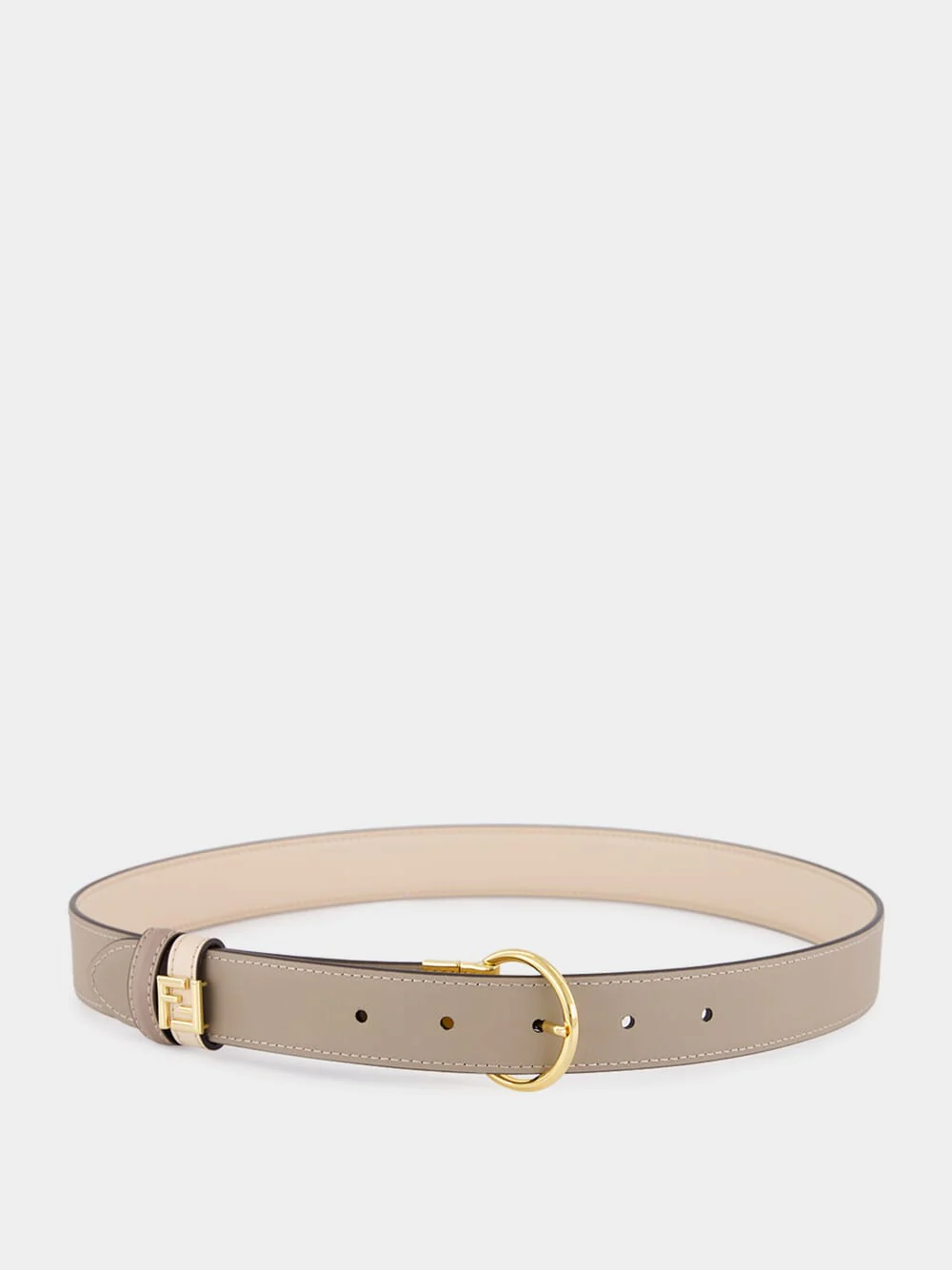 Reversible Dove Grey and Pink FF Leather Belt - Image 2