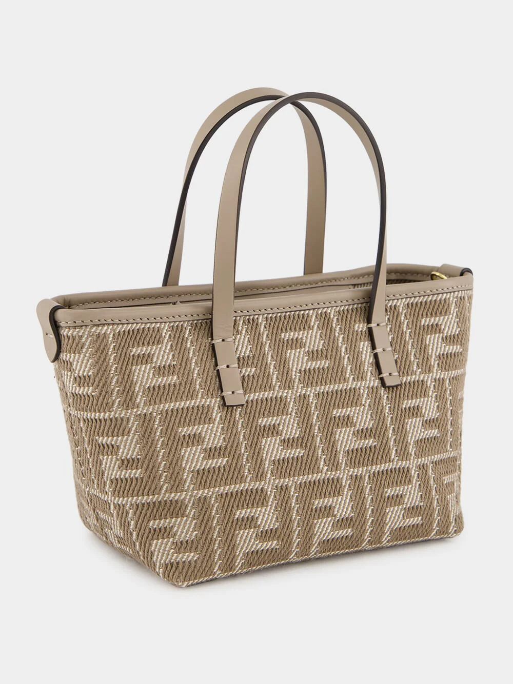 Roll Mini Dove Grey FF Jacquard Mini Bag - Image 3
