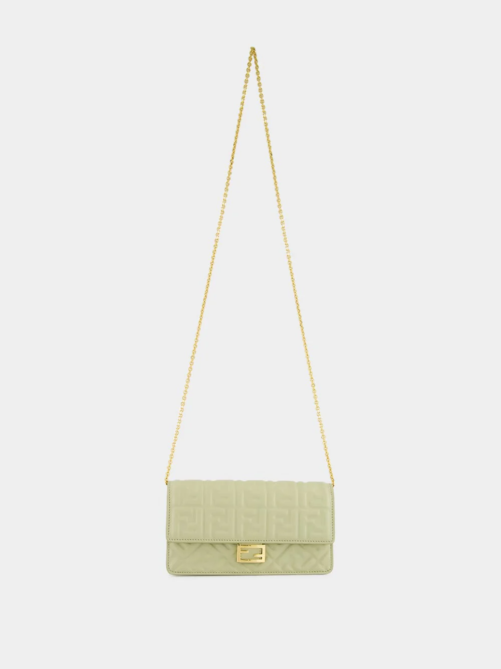 Sage Green Nappa Leather with FF Motif Baguette - Image 2
