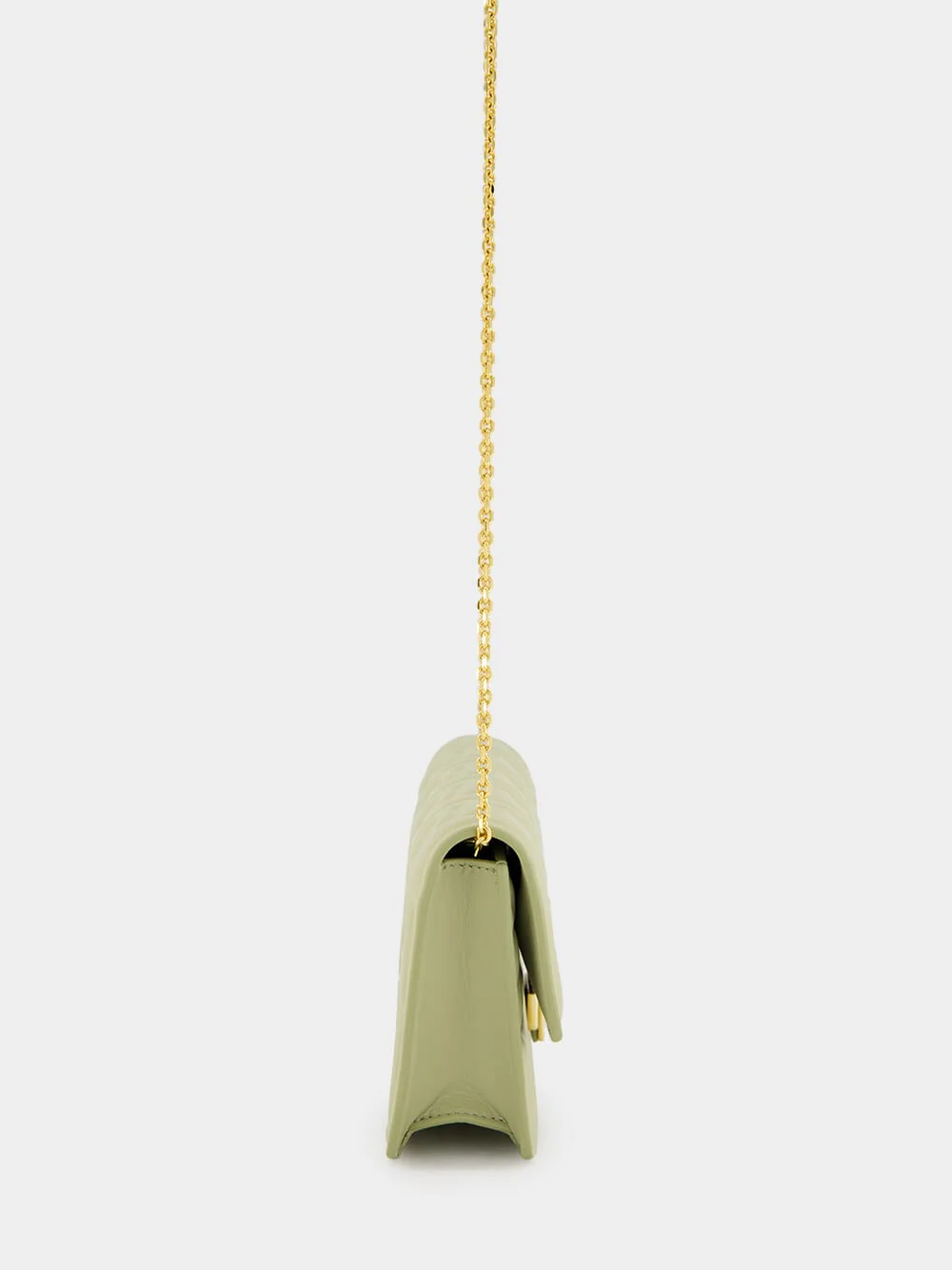 Sage Green Nappa Leather with FF Motif Baguette - Image 4