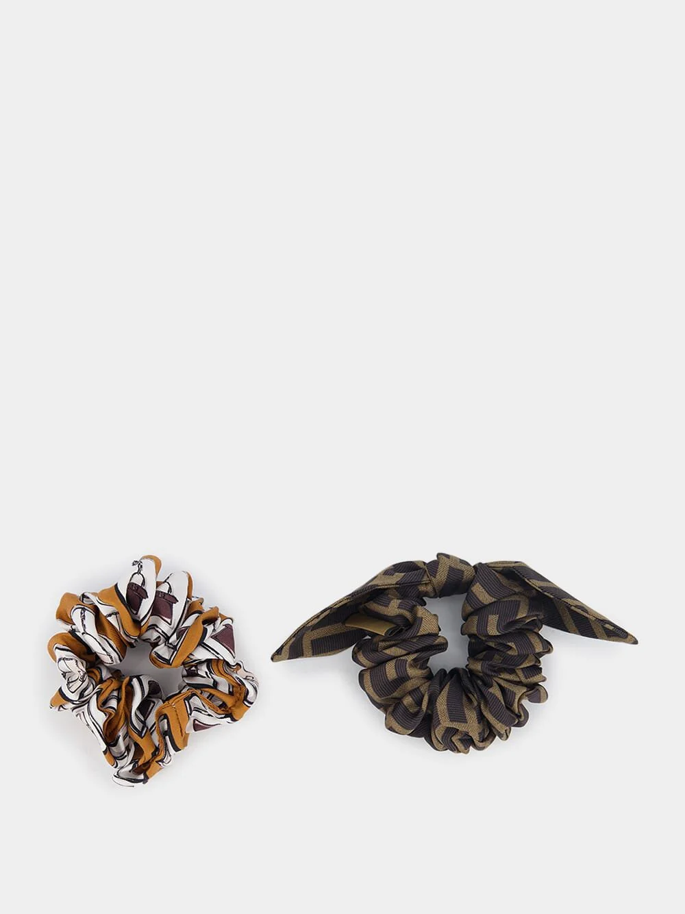 Set Of Two Multicolour Silk Hair Elastics