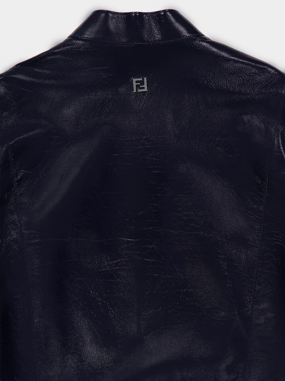 Shiny Blue Leather Biker Blouson Jacket - Image 6