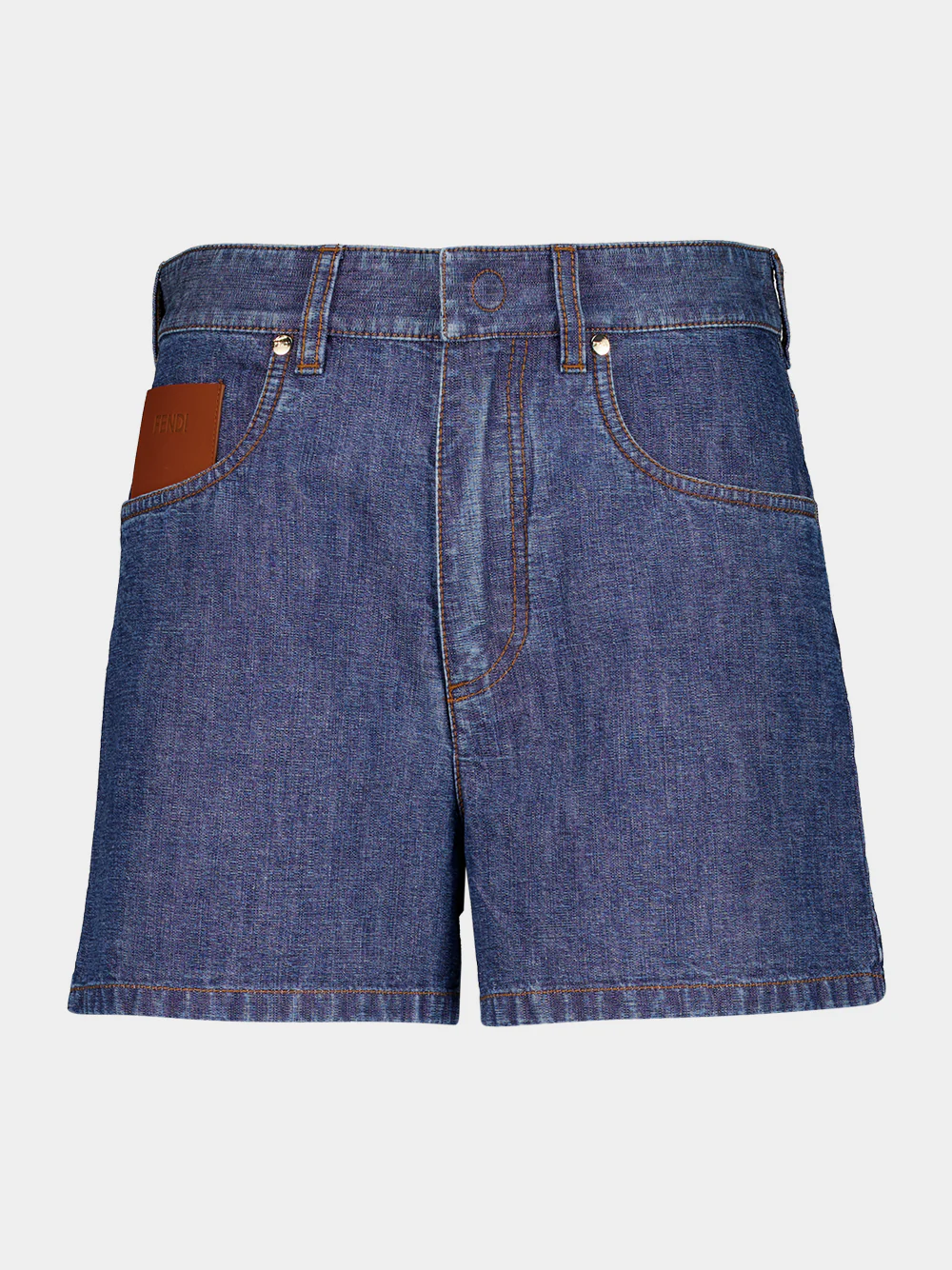 Navy Blue FF Chambray Denim Shorts