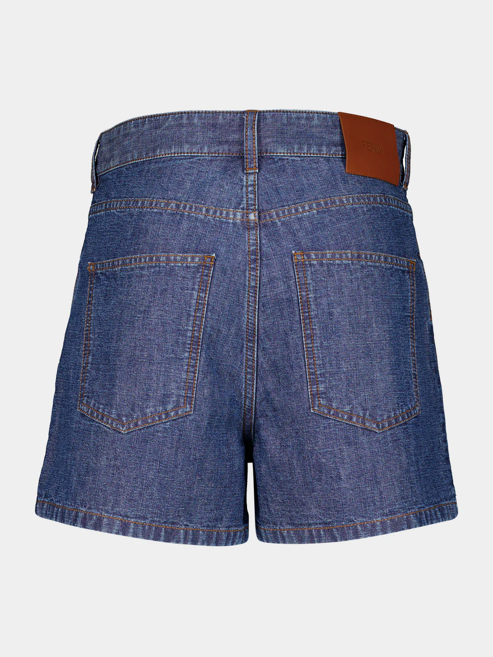 Navy Blue FF Chambray Denim Shorts - Image 2