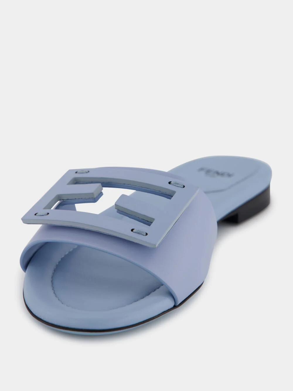 Baguette Blue Leather Slides - Image 6