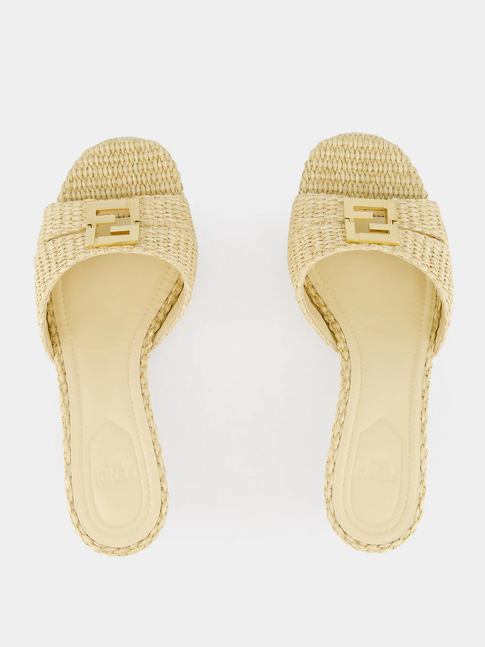 Beige Cotton Fibre FFold Sandals - Image 4