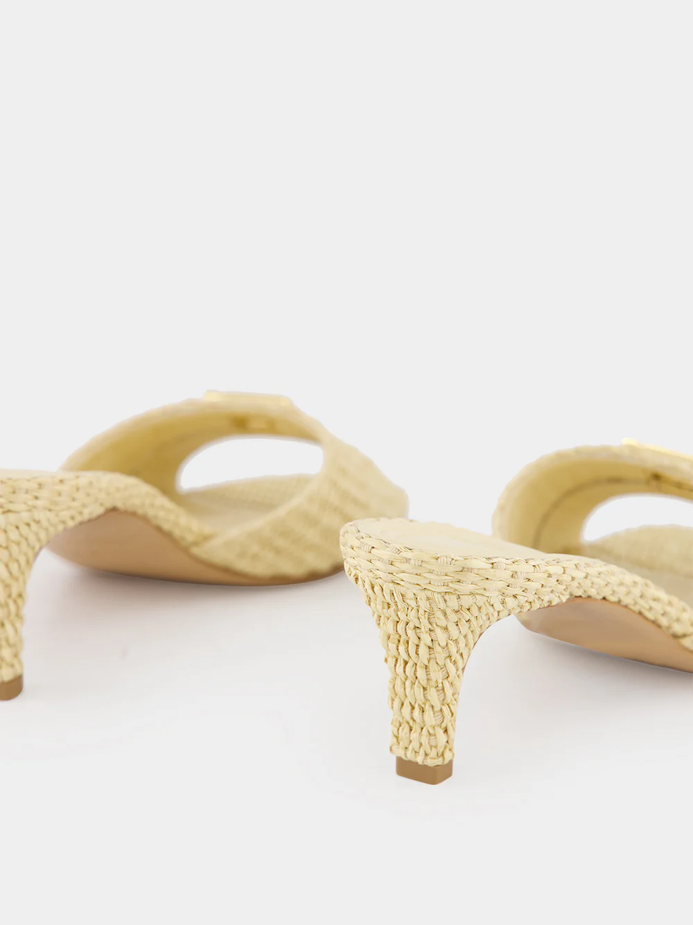 Beige Cotton Fibre FFold Sandals - Image 6