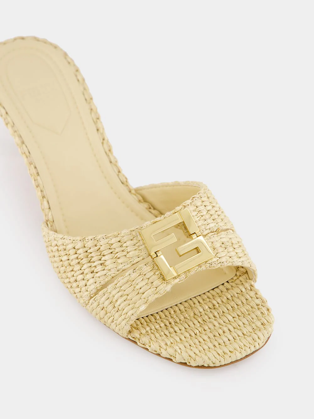 Beige Cotton Fibre FFold Sandals - Image 7